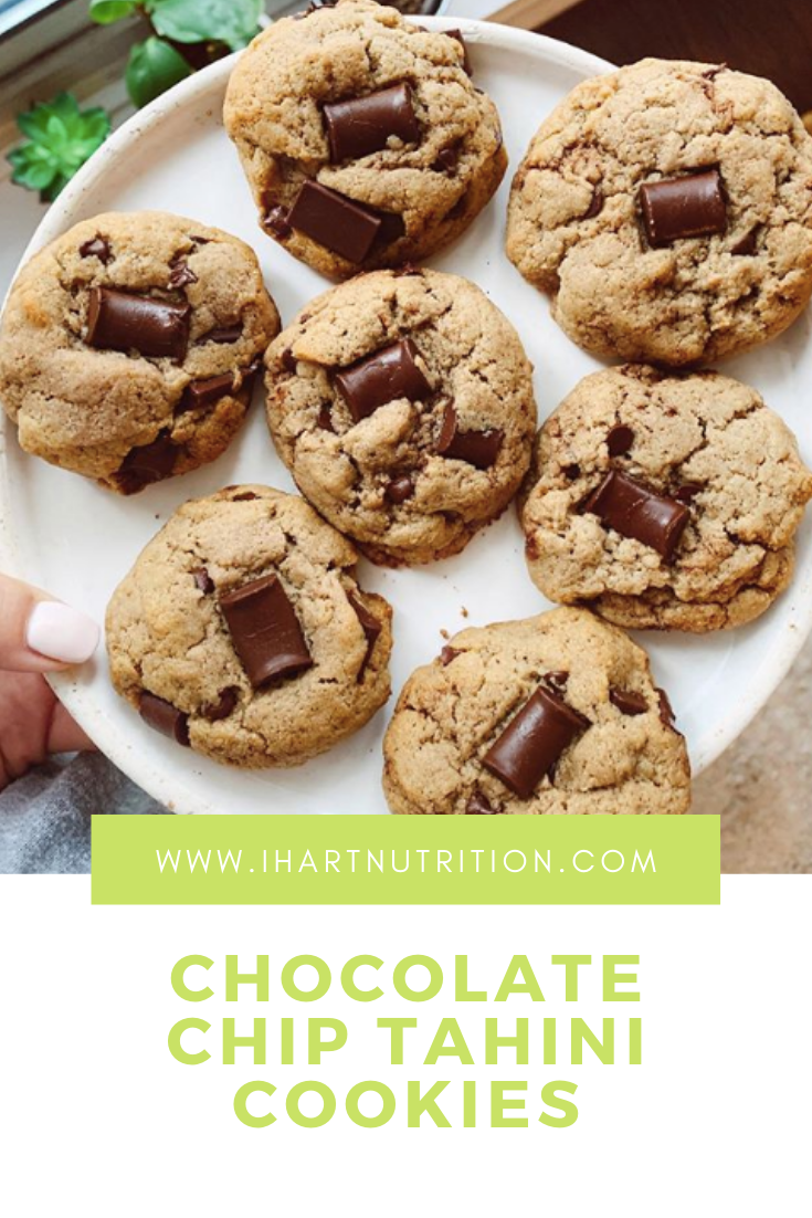 Chocolate Chip Tahini Cookies - I Hart NutritionI Hart Nutrition